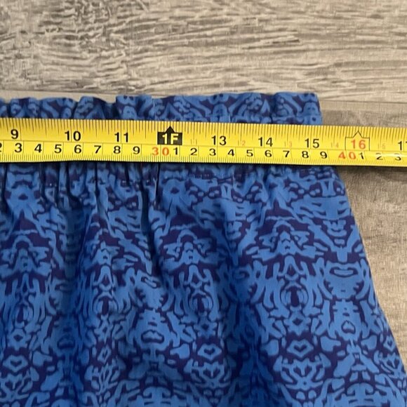 Joe Fresh A-Line Skirt Mini Blue Geometric Print Elastic Waist Size Medium - Picture 3 of 6